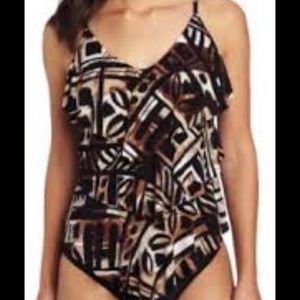 MAGICSUIT By Miraclesuit Ivory Coast Rita Tankini Top Underwire Tiered Ruffles